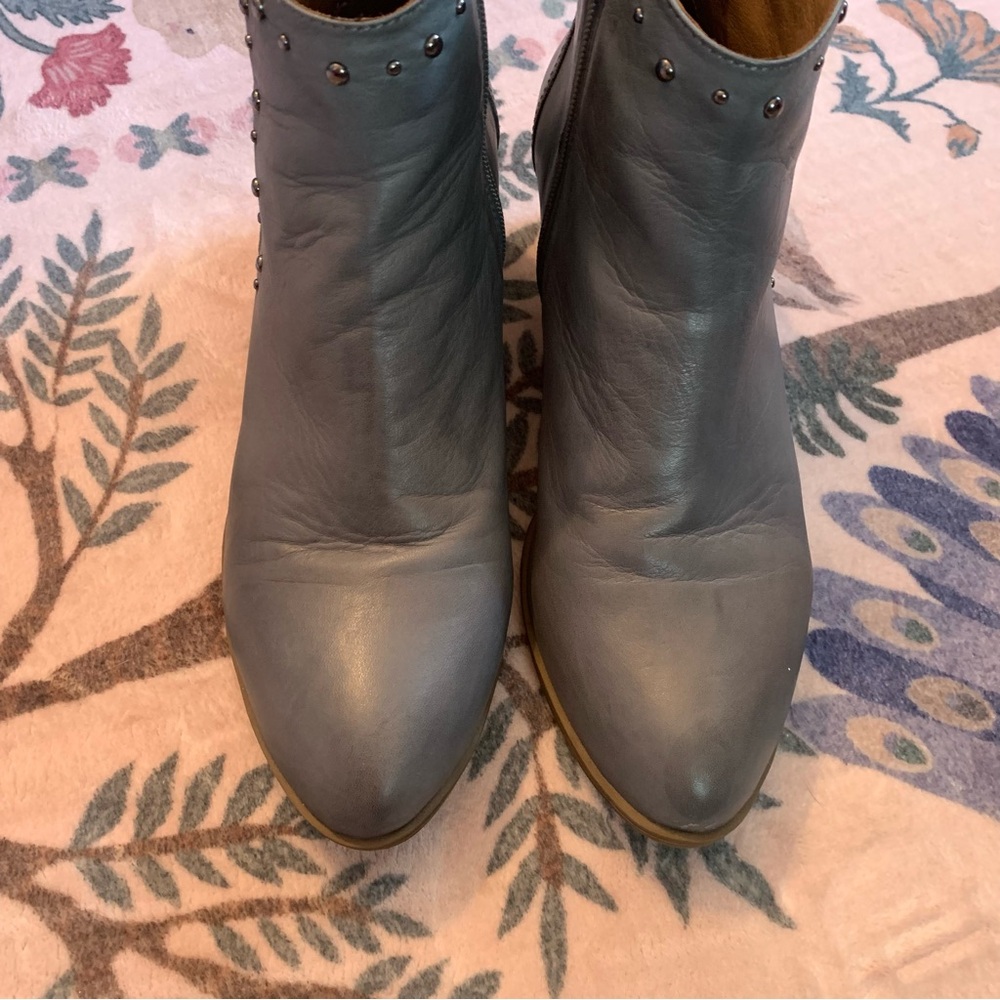 Spring Step Gray Studded Leather Ankle Boots - Picture 7 of 10